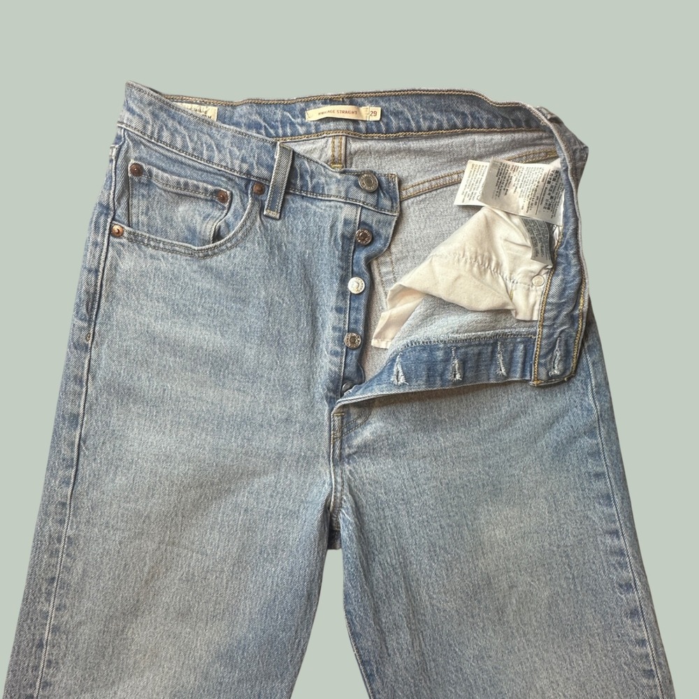 Levi's Jeans Womens 29 Ribcage Straight Light Wash Blue High Rise Stretch